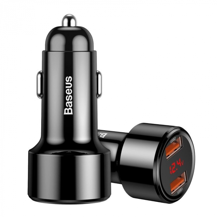 Incarcator auto BASEUS Magic 2x USB QC 3.0 45W pentru socket bricheta (negru) CCMLC20A-01 [5]