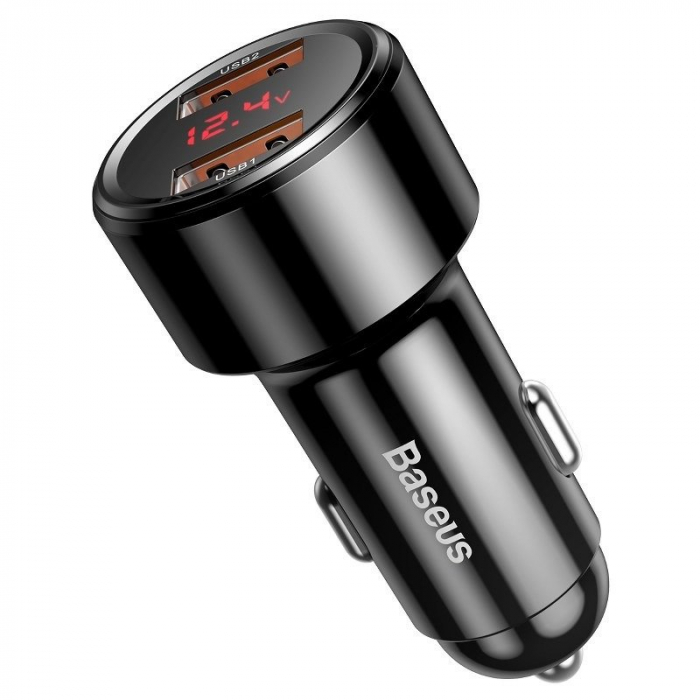 Incarcator auto BASEUS Magic 2x USB QC 3.0 45W pentru socket bricheta (negru) CCMLC20A-01 [4]
