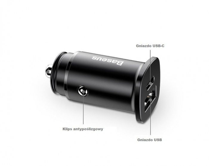 Incarcator auto BASEUS patrat PPS QC4.0 / PD3.0 5A 30W pentru socket bricheta (negru) CCALL-AS01 [6]