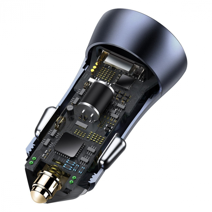 Incarcator auto BASEUS Golden Contactor Pro, USB + USB-C, QC4.0+, PD, SCP, 40W (gri) TZCCJD-0G [7]
