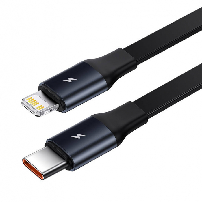 Incarcator auto BASEUS Enjoyment cu cablu USB-C + Lightning 3A, 30W (negru) CGTX000001 [3]