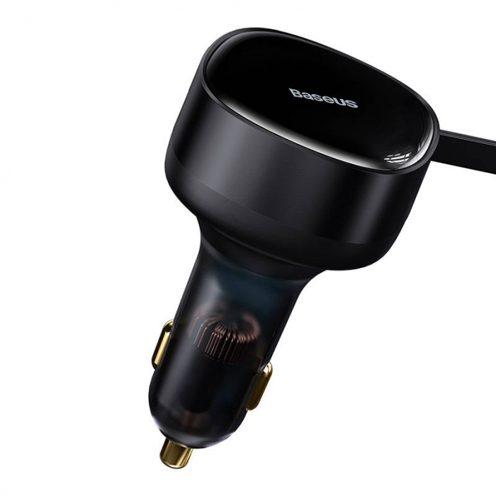 Incarcator auto BASEUS Enjoyment cu cablu USB-C + Lightning 3A, 30W (negru) CGTX000001 [4]