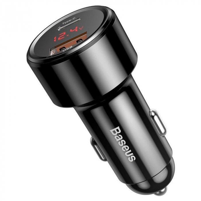 Incarcator auto BASEUS Magic USB + USB-C QC 4.0 PD 45W pentru socket bricheta (negru) CCMLC20C-01 [5]