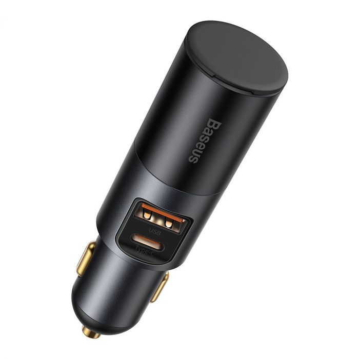 Incarcator auto rapid BASEUS Share Together, bricheta auto,USB + USB-C, 120W (gri) CCBT-C0G [2]