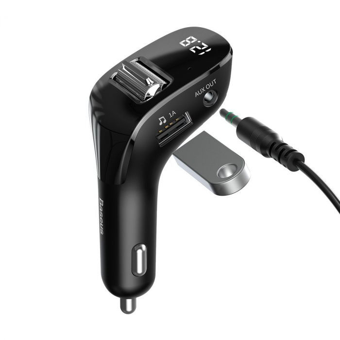 Incarcator auto + modulator FM BASEUS F40 AUX wireless (negru) CCF40-01 [2]
