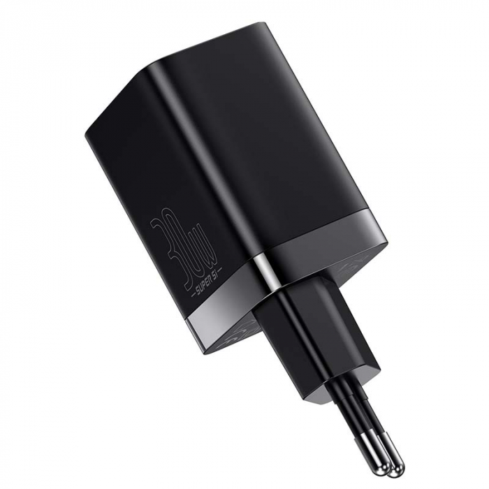 Incarcator de retea rapid BASEUS Super Si Pro USB + USB-C 30W (negru) CCSUPP-E01 [4]