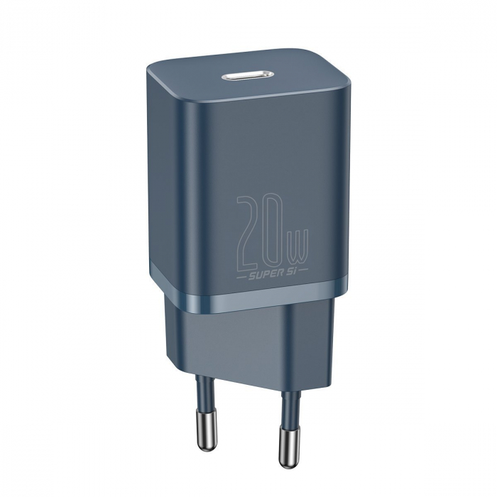 Incarcator de retea rapid BASEUS Super Si cu cablu USB-C la Lightning 1C 20W (albastru) TZCCSUP-B03 [2]
