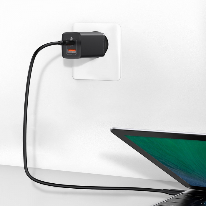 Incarcator de retea rapid BASEUS GaN2 Lite Quick Travel USB + USB-C 65W (negru) CCGAN2L-B01 [9]