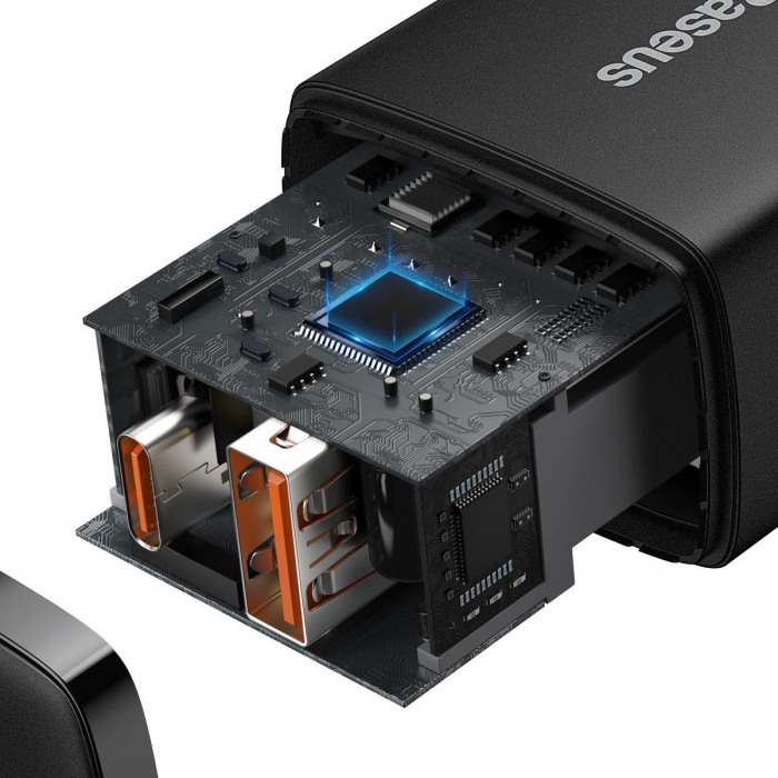 Incarcator rapid de retea BASEUS Quick Charger USB, USB-C, 20 W (negru) CCXJ-B01 [5]