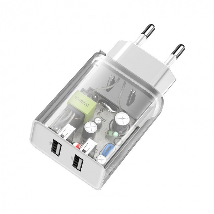 Incarcator de retea universal BASEUS Speed Mini Dual U 2xUSB 2.1A 10.5W alb CCFS-R02 [6]