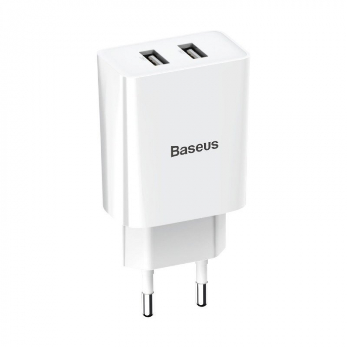Incarcator de retea universal BASEUS Speed Mini Dual U 2xUSB 2.1A 10.5W alb CCFS-R02 [4]