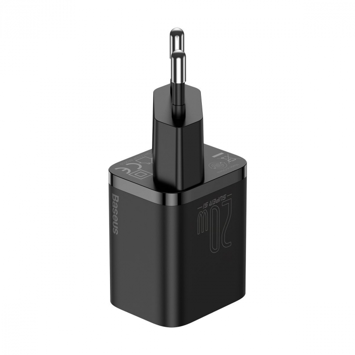 Incarcator de retea rapid BASEUS Super Si 1C 20W cablu USB-C pentru Lightning 1m (negru) TZCCSUP-B01 [4]