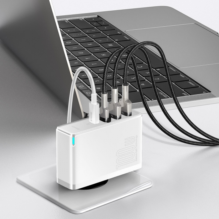 Incarcator rapid de calatorie BASEUS GaN2 Pro 2x USB + 2x USB-C 100W (alb) CCGAN2P-L02 [8]
