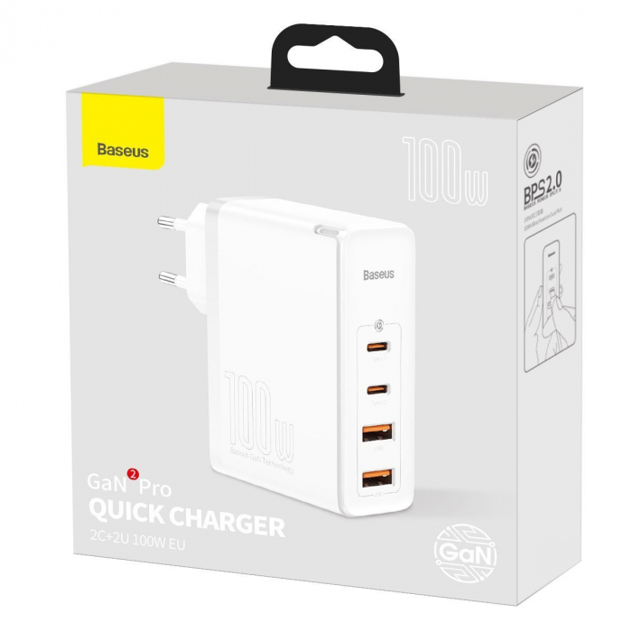 Incarcator rapid de calatorie BASEUS GaN2 Pro 2x USB + 2x USB-C 100W (alb) CCGAN2P-L02 [11]