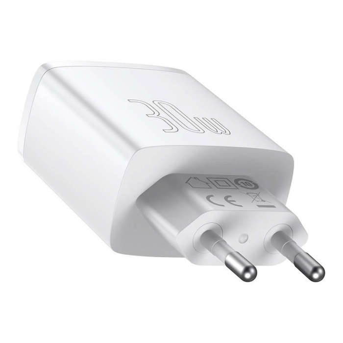 Incarcator rapid de retea BASEUS Quick Charger 2xUSB, USB-C, 30W 3A (alb) CCXJ-E02 [6]