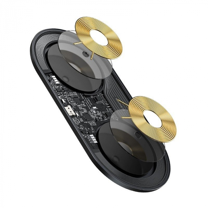 Incarcator wireless BASEUS Simple Turbo Qi 2in1 20W pentru smartphone si apple airpods (transparent) TZWXJK-B01 [8]