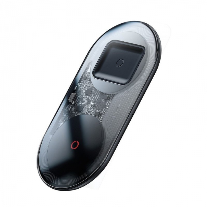 Incarcator wireless BASEUS Simple Turbo Qi 2in1 20W pentru smartphone si apple airpods (transparent) TZWXJK-B01 [5]