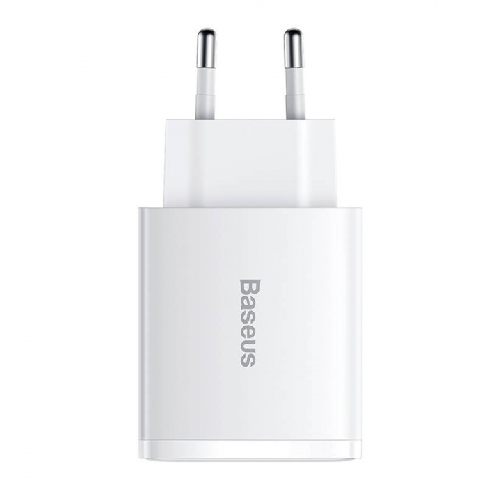 Incarcator rapid de retea BASEUS Quick Charger 2xUSB, USB-C, 30W 3A (alb) CCXJ-E02 [2]