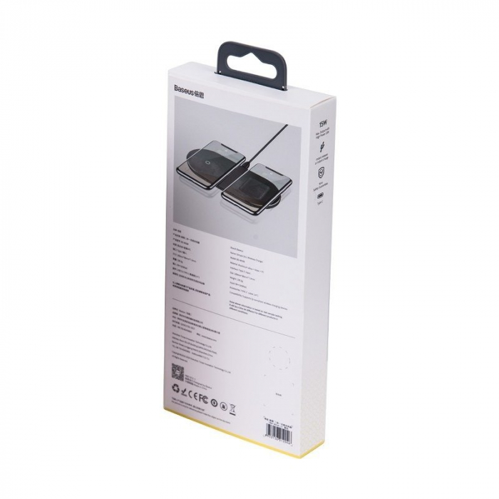 Incarcator wireless BASEUS Simple Turbo Qi 2in1 20W pentru smartphone si apple airpods (transparent) TZWXJK-B01 [10]