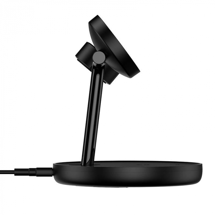 Suport cu incarcator inductie magnetic BASEUS Swan 3 in 1 20W USB-C (negru) WXTE000101 [3]