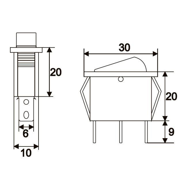 Interupator basculant 1 circuit 10A-250V OFF-ON lumini de galben [2]