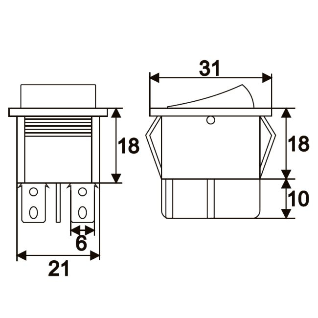 Interupator basculant 1 circuit 16A-250V OFF-ON, lumini de rosie [2]