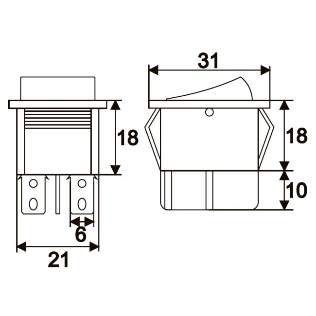Interupator basculant 1 circuit 16A-250V OFF-ON, lumini de verde [2]