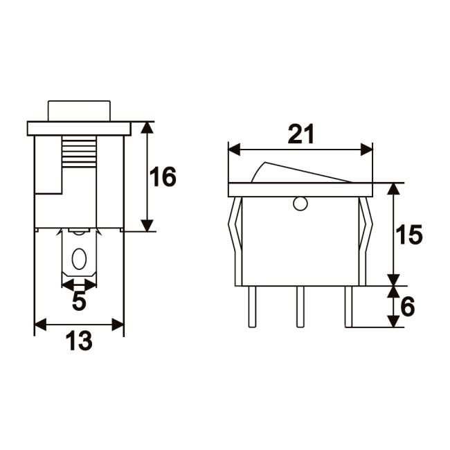 Interupator basculant 1 circuit 6A-250V OFF-ON, lumini de verde [2]