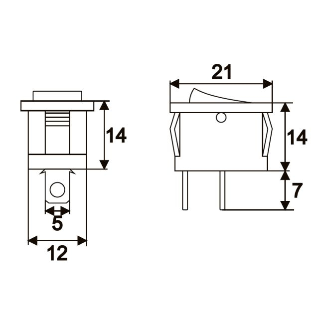 Interupator basculant 1 circuit 6A-250V OFF-ON marcaj I-O [2]