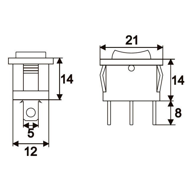 Interupator basculant 1 circuit 6A-250V ON-OFF-ON marcaj I-O-II [2]