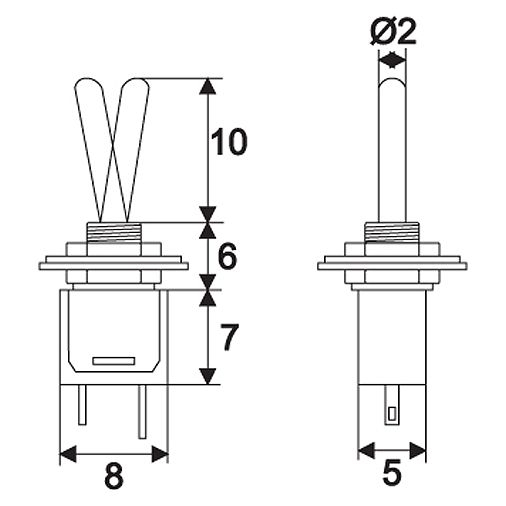 Intrerupatoare cu brat 1 circuit 1A-250V OFF-ON, set 5 buc [2]