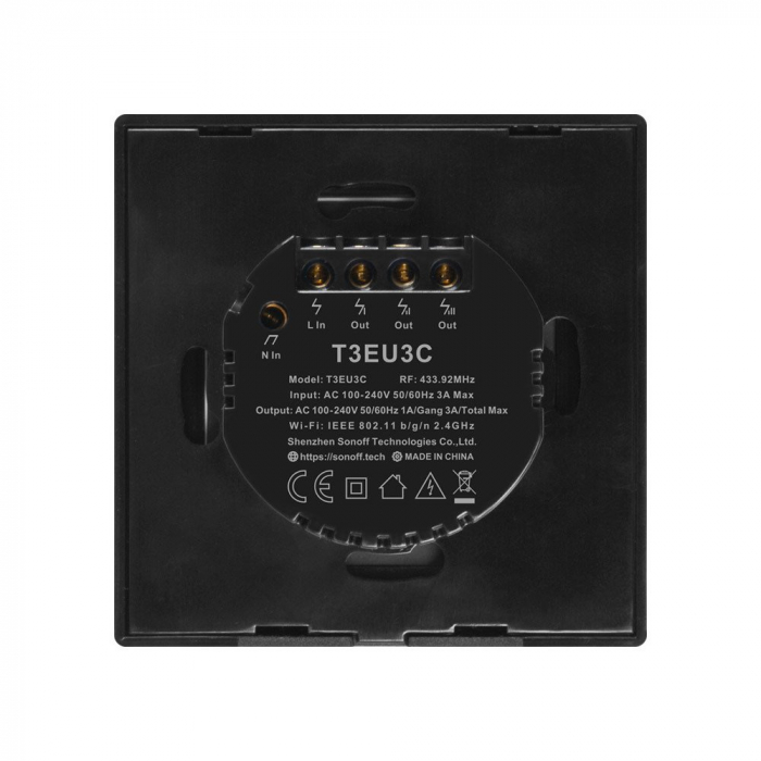 Intrerupator inteligent triplu cu touch WiFi + RF 433 SONOFF T3 EU TX aplicatie eWeLink IM190314020 [4]