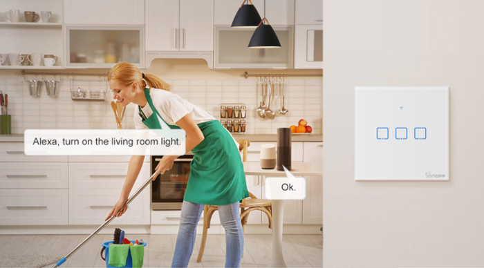 Intrerupator inteligent simplu cu touch WiFi SONOFF T0 EU TX aplicatie eWeLink IM190314009 [6]
