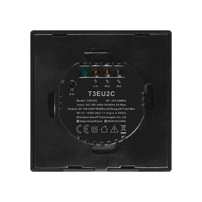 Intrerupator inteligent dublu cu touch WiFi + RF 433 SONOFF T3 EU TX aplicatie eWeLink IM190314019 [4]