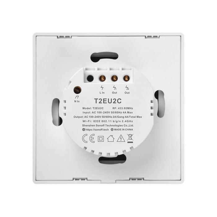 Intrerupator inteligent dublu cu touch WiFi + RF 433 SONOFF T2 EU TX aplicatie eWeLink IM190314016 [4]
