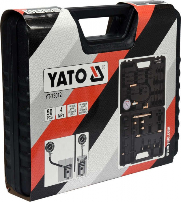 Kit manometru compresie pentru motoare diesel/benzina YATO 50buc [4]