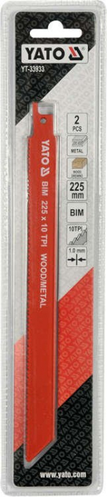 Lama fierastrau sabie YATO 225mm BIM 10TPI metal/lemn 2pcs [2]