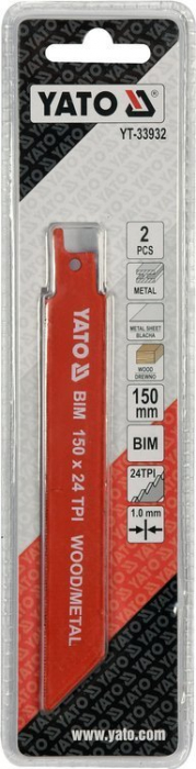Lama fierastrau sabie YATO 150mm BIM 24TPI metal/lemn 2pcs [2]