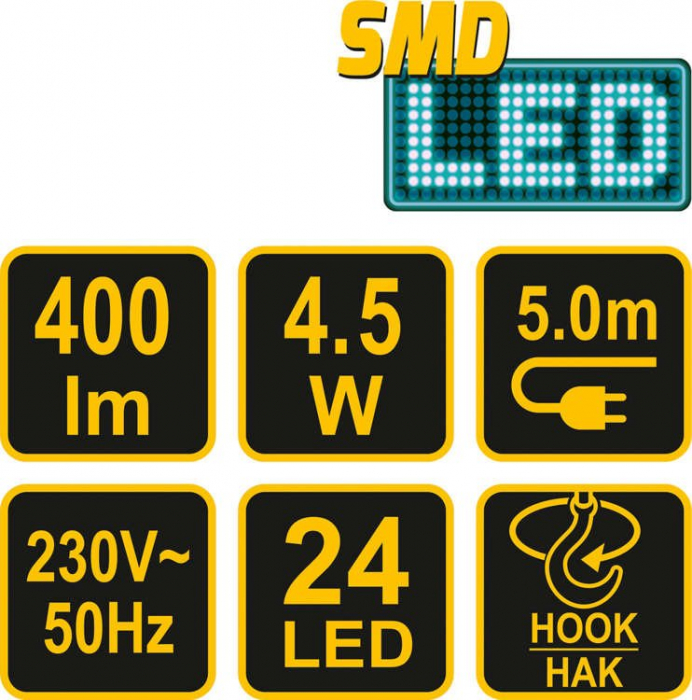 Lampa atelier VOREL 24 LED 4.5W 400lm 230V 5m [4]