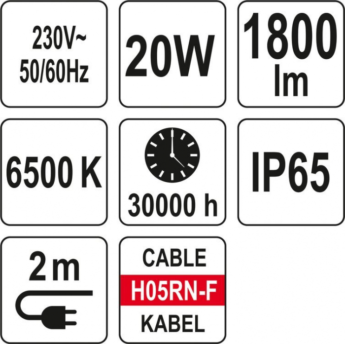 Proiector SMD LED cu stativ 20 W 1800 LM YATO [7]