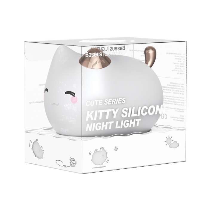 Lampa de noapte wireless BASEUS Cute Kitty 5V 1W 1100mAh silicon Warm White DGAM-A02 [8]