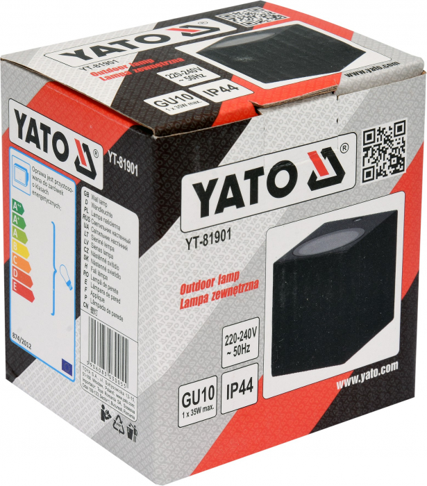 Lampa exterior YATO aplica aluminiu moderna GU10 max 1X35W IP44 [6]