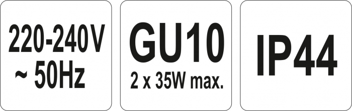 Lampa exterior YATO aplica aluminiu moderna GU10 max 2X35W IP44 [7]