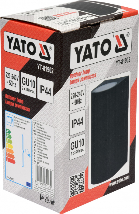 Lampa exterior YATO aplica aluminiu GU10 max 2X35W IP44 [6]