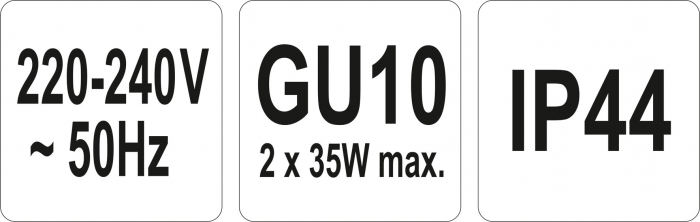 Lampa exterior YATO aplica aluminiu GU10 max 2X35W IP44 [7]