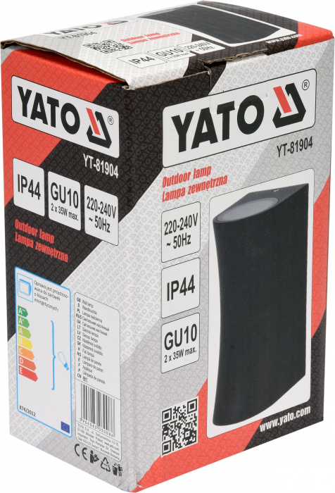 Lampa exterior YATO aplica aluminiu simpla GU10 max 2X35W IP44 [6]