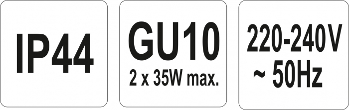 Lampa exterior YATO aplica aluminiu simpla GU10 max 2X35W IP44 [7]