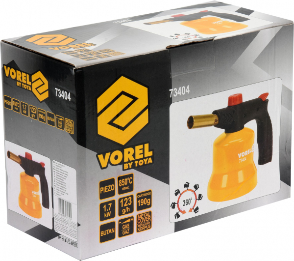 Lampa gaz VOREL, aprindere PIEZO-ELECTRICA, 1.7 kW, 850 grade C max, 190g [4]
