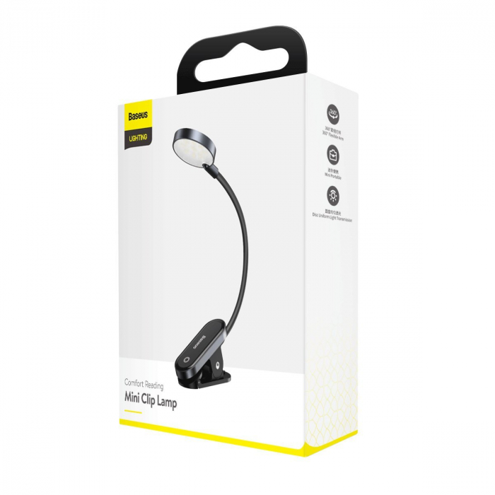 Lampa LED de citit BASEUS Comfort Reading mini clema (gri inchis) DGRAD-0G [7]