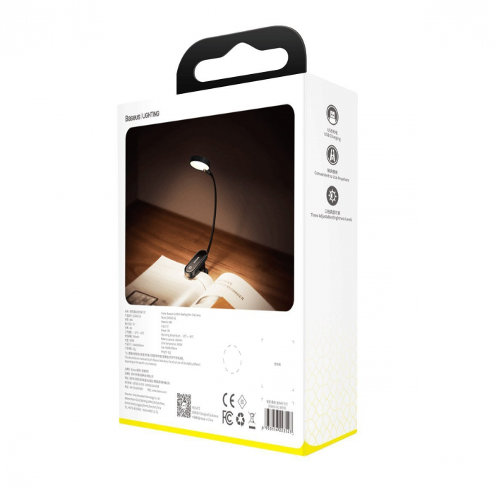 Lampa LED de citit BASEUS Comfort Reading mini clema (gri inchis) DGRAD-0G [8]